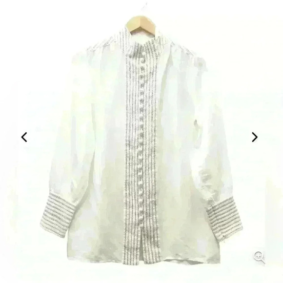 Soft Surroundings Lillith Tunic White Cream Button Front Lace Size Small P - Picture 2 of 15